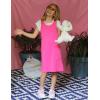 Arshiner Girls Dresses Summer Casual Kids Adjustable Straps Athletic Romper Dress with Shorts and Pockets(Hot Pink)