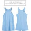 Arshiner Girls Dresses Summer Casual Kids Adjustable Straps Athletic Romper Dress with Shorts and Pockets(Light Blue)