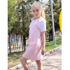 Arshiner Girls Dresses Summer Casual Kids Adjustable Straps Athletic Romper Dress with Shorts and Pockets(Light Pink)