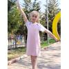 Arshiner Girls Dresses Summer Casual Kids Adjustable Straps Athletic Romper Dress with Shorts and Pockets(Light Pink)