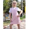 Arshiner Girls Dresses Summer Casual Kids Adjustable Straps Athletic Romper Dress with Shorts and Pockets(Light Pink)