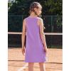 Arshiner Girls Dresses Summer Casual Kids Adjustable Straps Athletic Romper Dress with Shorts and Pockets(Purple)