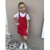 Arshiner Girls Dresses Summer Casual Kids Adjustable Straps Athletic Romper Dress with Shorts and Pockets(Red)