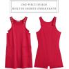 Arshiner Girls Dresses Summer Casual Kids Adjustable Straps Athletic Romper Dress with Shorts and Pockets(Red)