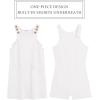 Arshiner Girls Dresses Summer Casual Kids Adjustable Straps Athletic Romper Dress with Shorts and Pockets(White)