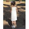 Arshiner Girls Dresses Summer Casual Kids Adjustable Straps Athletic Romper Dress with Shorts and Pockets(White)