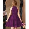 Arshiner Girls Halter Neck Sleeveless Dress Casual Flowy Smocked Cute Summer Dress(Dark Purple)