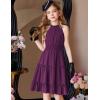 Arshiner Girls Halter Neck Sleeveless Dress Casual Flowy Smocked Cute Summer Dress(Dark Purple)