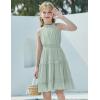 Arshiner Girls Halter Neck Sleeveless Dress Casual Flowy Smocked Cute Summer Dress(Light Green)