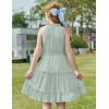 Arshiner Girls Halter Neck Sleeveless Dress Casual Flowy Smocked Cute Summer Dress(Light Green)