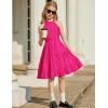 Arshiner Girls Halter Neck Sleeveless Dress Casual Flowy Smocked Cute Summer Dress(Rose Red)