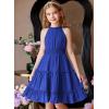 Arshiner Girls Halter Neck Sleeveless Dress Casual Flowy Smocked Cute Summer Dress(Royal Blue)