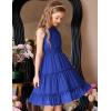 Arshiner Girls Halter Neck Sleeveless Dress Casual Flowy Smocked Cute Summer Dress(Royal Blue)