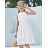 Arshiner Girls Halter Neck Sleeveless Dress Casual Flowy Smocked Cute Summer Dress(White)