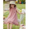 Arshiner Toddler Girl Tulle Dress Baby Girl Tutu Birthday Party Princess Dresses Tiered High Low Summer Sundress for 2-8Y(Dusty Pink)