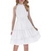 Arshiner Girls Halter Neck Sleeveless Dress Casual Flowy Smocked Cute Summer Dress(White)