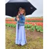 Arshiner Girls Summer Dress Boho Beach Casual Smocked Maxi Dresses(Blue)