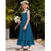 Arshiner Girls Summer Dress Boho Beach Casual Smocked Maxi Dresses(Dark Blue)