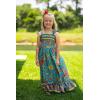 Arshiner Girls Summer Dress Boho Beach Casual Smocked Maxi Dresses(Green Floral)