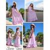 Arshiner Girls Summer Dress Boho Beach Casual Smocked Maxi Dresses(Purple)