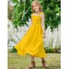 Arshiner Girls Summer Dress Boho Beach Casual Smocked Maxi Dresses(Yellow)
