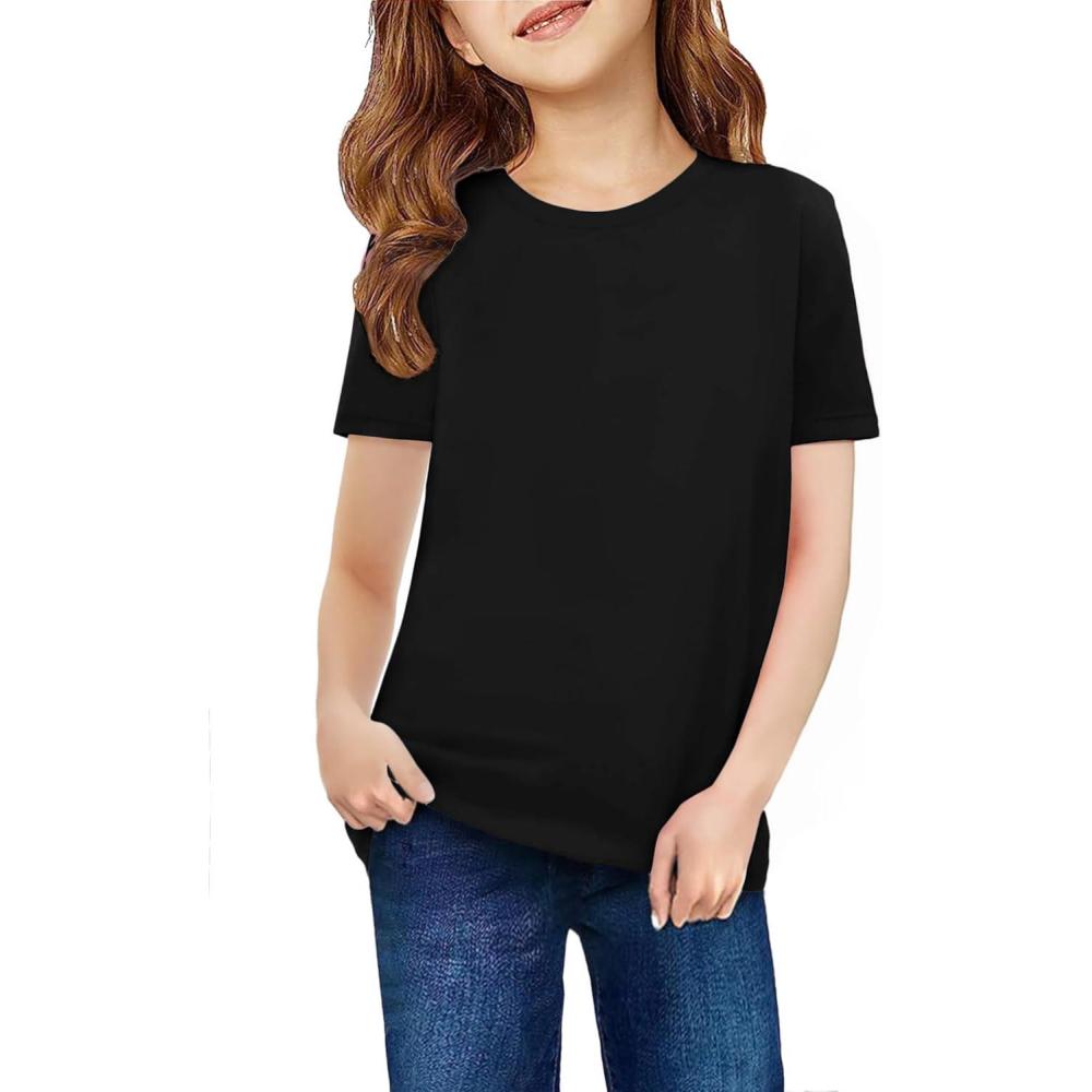 image:imageArshiner Girls Unicorn Shirts Short Sleeve Flip Sequin TShirt TopsPure Black
