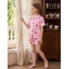 Arshiner Girls Pajamas Silk Satin Pajama Set 2 Piece Button Down Pjs Ruffle Sleepwear(Pink Plaid Cherry)