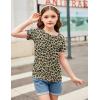 Arshiner Girls Unicorn Shirts Short Sleeve Flip Sequin T-Shirt Tops(Leopard)