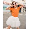 Arshiner Girls Unicorn Shirts Short Sleeve Flip Sequin T-Shirt Tops(Orange)