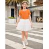 Arshiner Girls Unicorn Shirts Short Sleeve Flip Sequin T-Shirt Tops(Orange)