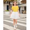 Arshiner Girls Unicorn Shirts Short Sleeve Flip Sequin T-Shirt Tops(Pure Yellow)
