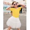 Arshiner Girls Unicorn Shirts Short Sleeve Flip Sequin T-Shirt Tops(Pure Yellow)