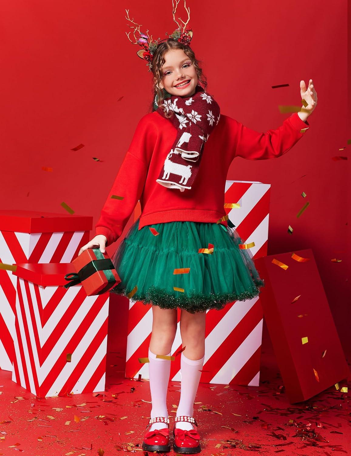 image:imageArshiner Girls Crewneck Sweatshirt Long Sleeve Pullover Tops Drop Shoulder Sweatshirts Side SplitRed