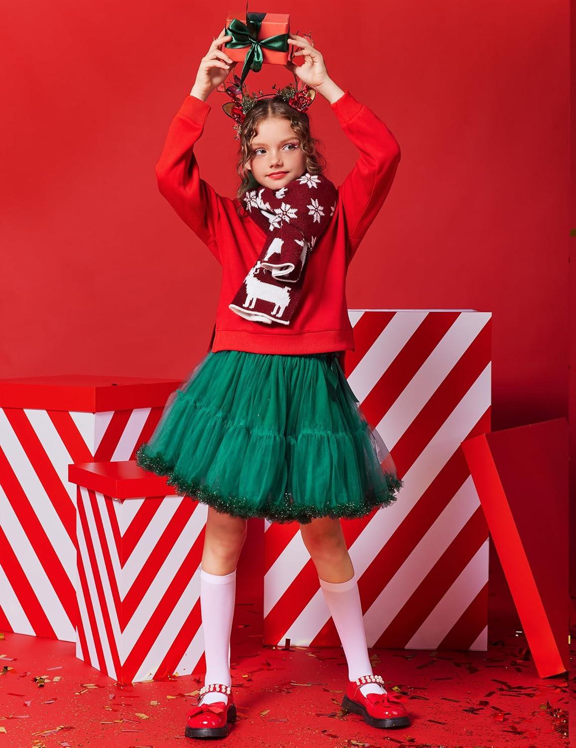 image:imageArshiner Girls Crewneck Sweatshirt Long Sleeve Pullover Tops Drop Shoulder Sweatshirts Side SplitRed