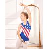 Arshiner Girls Ballet Leotards Dance Gymnastic Outfits Crisscross Straps Sleeveless Tank Dancewear(American Flag)