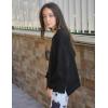 Arshiner Girls Crewneck Sweatshirt Long Sleeve Pullover Tops Drop Shoulder Sweatshirts Side Split(Black)