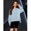 Arshiner Girls Crewneck Sweatshirt Long Sleeve Pullover Tops Drop Shoulder Sweatshirts Side Split(Blue)