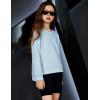 Arshiner Girls Crewneck Sweatshirt Long Sleeve Pullover Tops Drop Shoulder Sweatshirts Side Split(Blue)