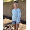 Arshiner Girls Crewneck Sweatshirt Long Sleeve Pullover Tops Drop Shoulder Sweatshirts Side Split(Blue)