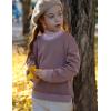 Arshiner Girls Crewneck Sweatshirt Long Sleeve Pullover Tops Drop Shoulder Sweatshirts Side Split(Brown)