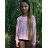 Arshiner Girls Crewneck Sweatshirt Long Sleeve Pullover Tops Drop Shoulder Sweatshirts Side Split(Dark Pink)