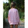 Arshiner Girls Crewneck Sweatshirt Long Sleeve Pullover Tops Drop Shoulder Sweatshirts Side Split(Dark Pink)