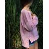 Arshiner Girls Crewneck Sweatshirt Long Sleeve Pullover Tops Drop Shoulder Sweatshirts Side Split(Dark Pink)