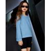Arshiner Girls Crewneck Sweatshirt Long Sleeve Pullover Tops Drop Shoulder Sweatshirts Side Split(Deep Blue)