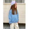 Arshiner Girls Crewneck Sweatshirt Long Sleeve Pullover Tops Drop Shoulder Sweatshirts Side Split(Deep Blue)