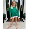 Arshiner Girls Crewneck Sweatshirt Long Sleeve Pullover Tops Drop Shoulder Sweatshirts Side Split(Green)