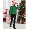 Arshiner Girls Crewneck Sweatshirt Long Sleeve Pullover Tops Drop Shoulder Sweatshirts Side Split(Green)