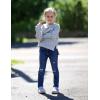 Arshiner Girls Crewneck Sweatshirt Long Sleeve Pullover Tops Drop Shoulder Sweatshirts Side Split(Grey)