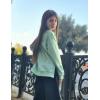 Arshiner Girls Crewneck Sweatshirt Long Sleeve Pullover Tops Drop Shoulder Sweatshirts Side Split(Ice Green)