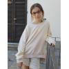Arshiner Girls Crewneck Sweatshirt Long Sleeve Pullover Tops Drop Shoulder Sweatshirts Side Split(Khaki)
